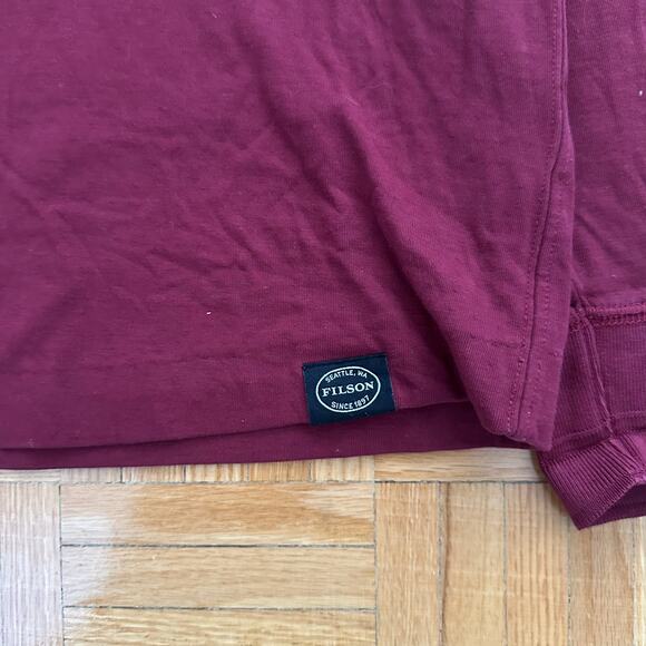 Filson henley double cloth pullover shirt Size Medium Maroon - Picture 6 of 8